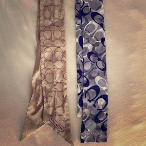 Coach logo silk scarves- set of 2